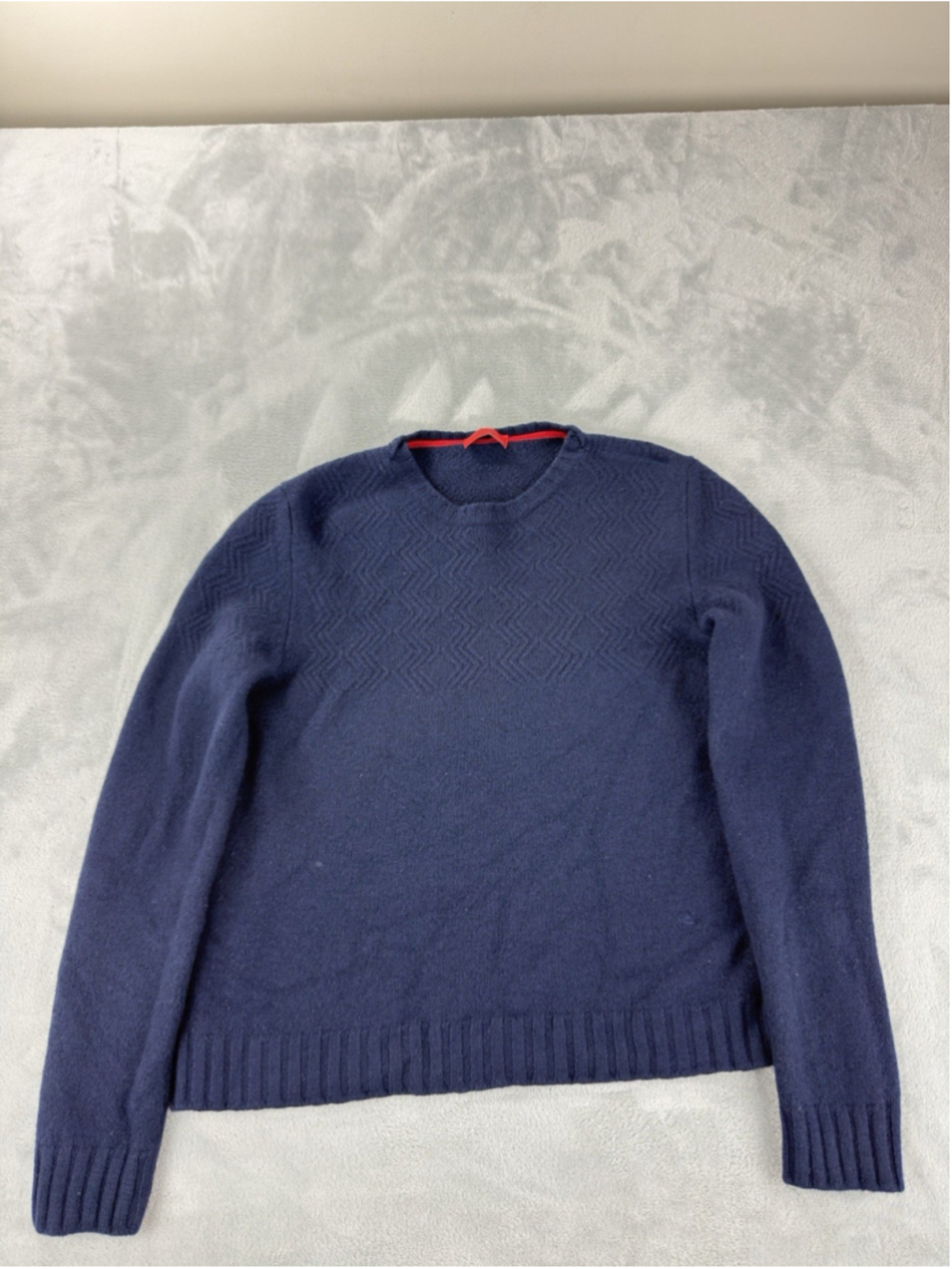 Isaia Napoli 100% Cashmere Navy Blue Sweater Mens Size Small